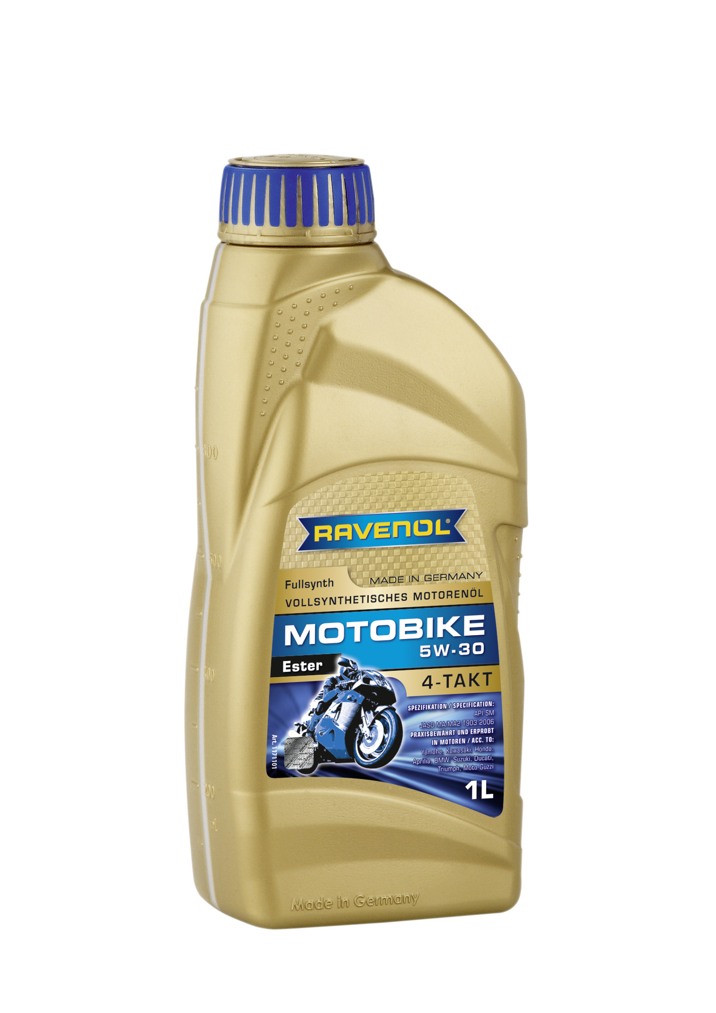 Моторное масло RAVENOL Motobike 4-T Ester SAE 5W-30, 1л, 4014835730618